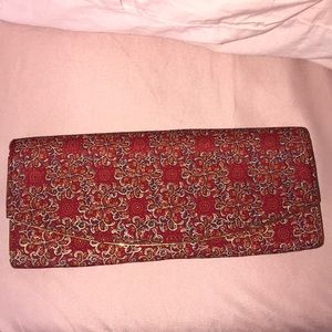 Vintage Red and Gold Handheld Clutch